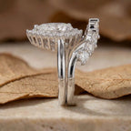 VVS D Color lab grown diamond 2-3 carat engagement ring 4-5 carats total diamonds