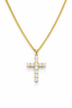 VVS1 Moissanite cross pendant cuban chain necklace 1.1 carat