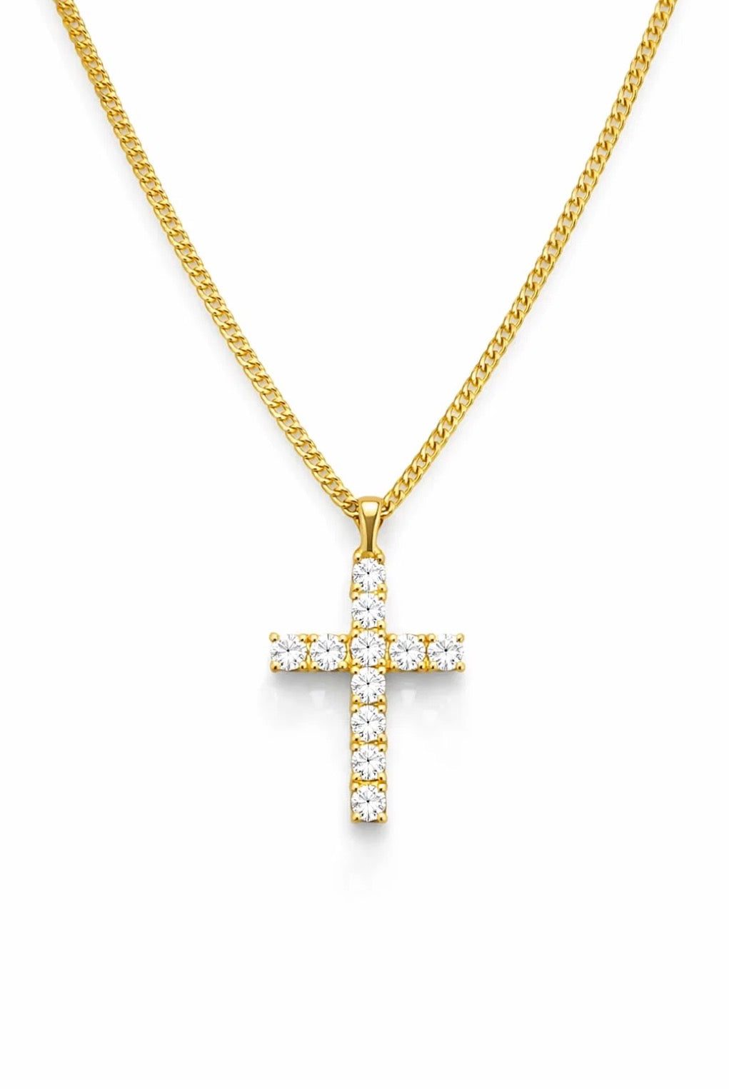VVS1 Moissanite cross pendant cuban chain necklace 1.1 carat