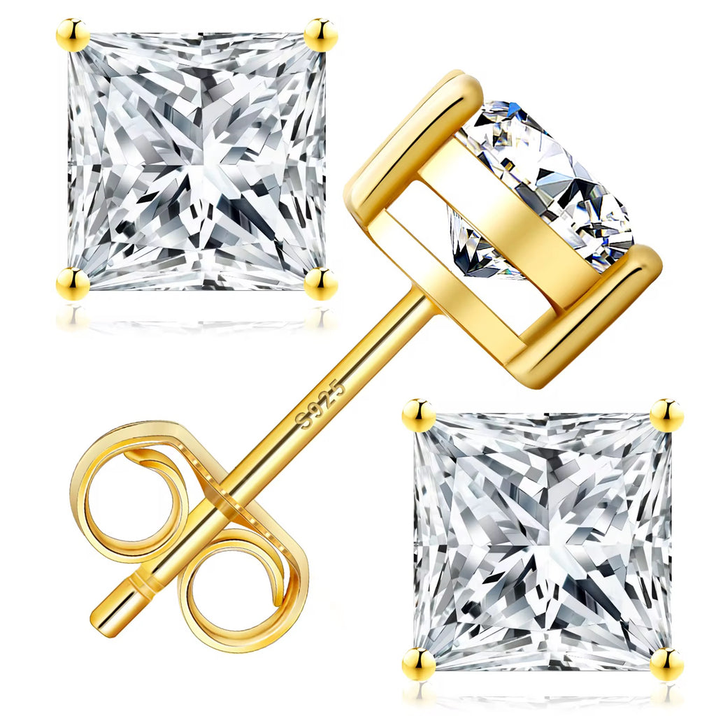 VVS1 1.2-2 carat princess cut Moissanite earrings