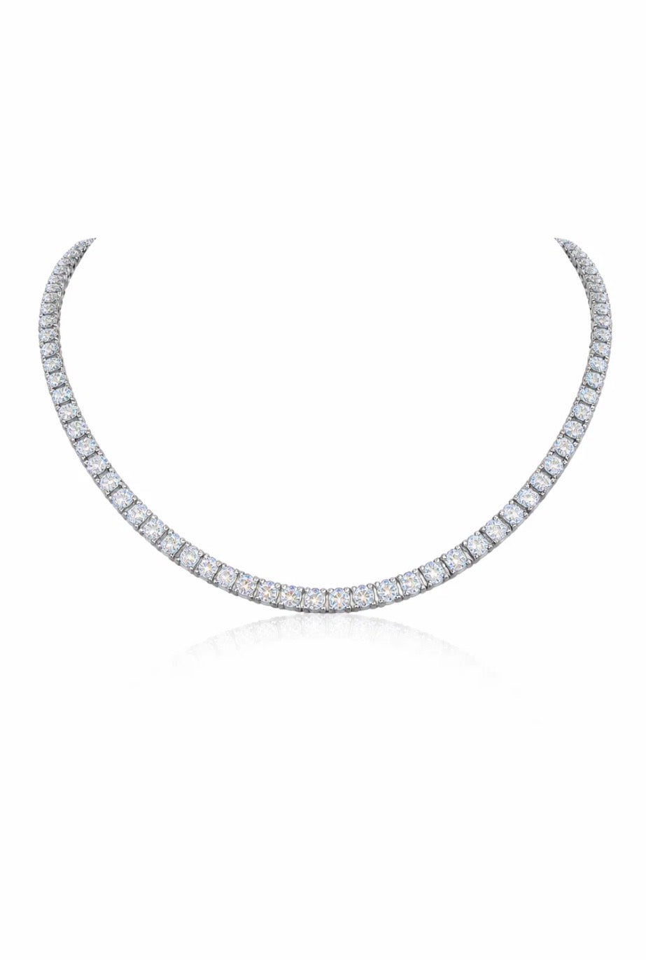 VVS1 Moissanite 2-5mm tennis necklace white gold plating