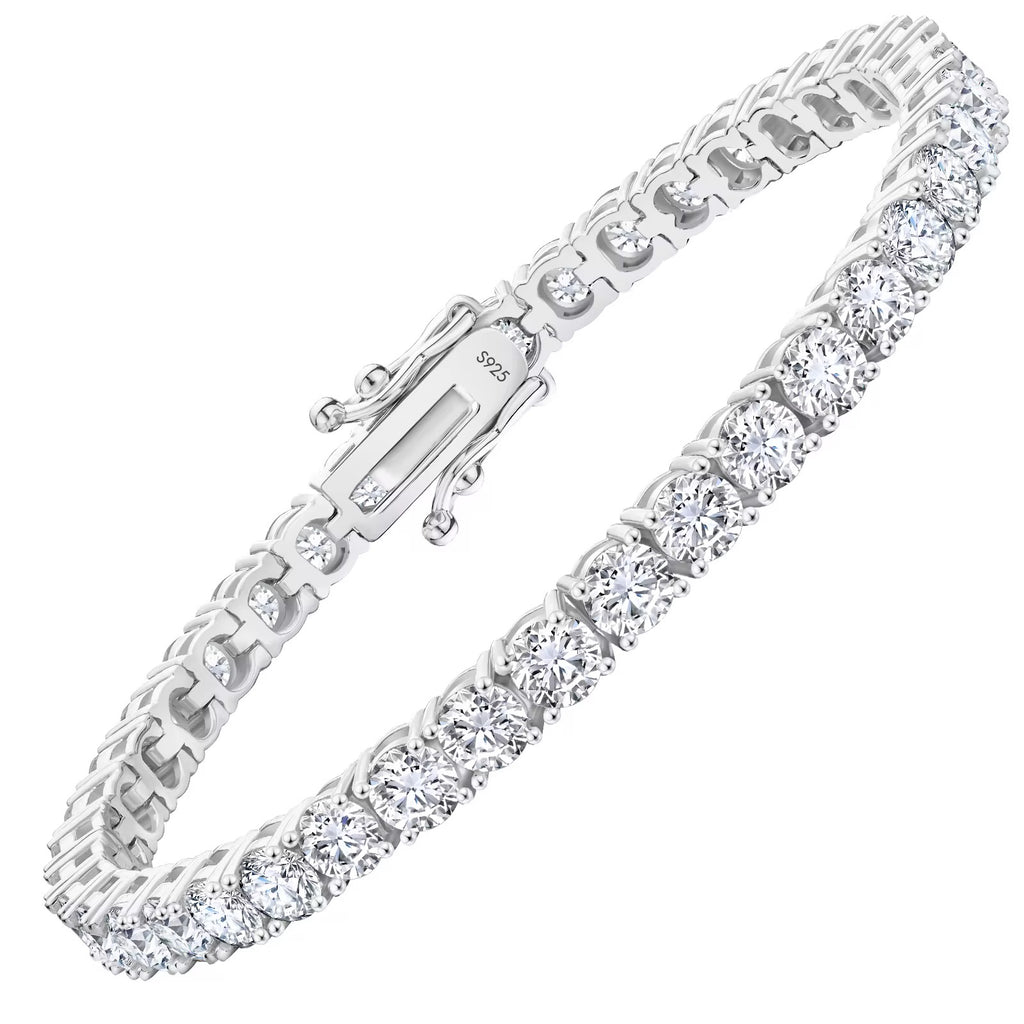 VVS1 Moissanite 5.3 carat-13.5 carat white gold plated tennis bracelet