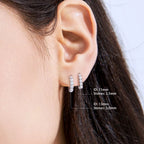 VVS1 Moissanite 0.6-1 carat hoop earrings white gold plated