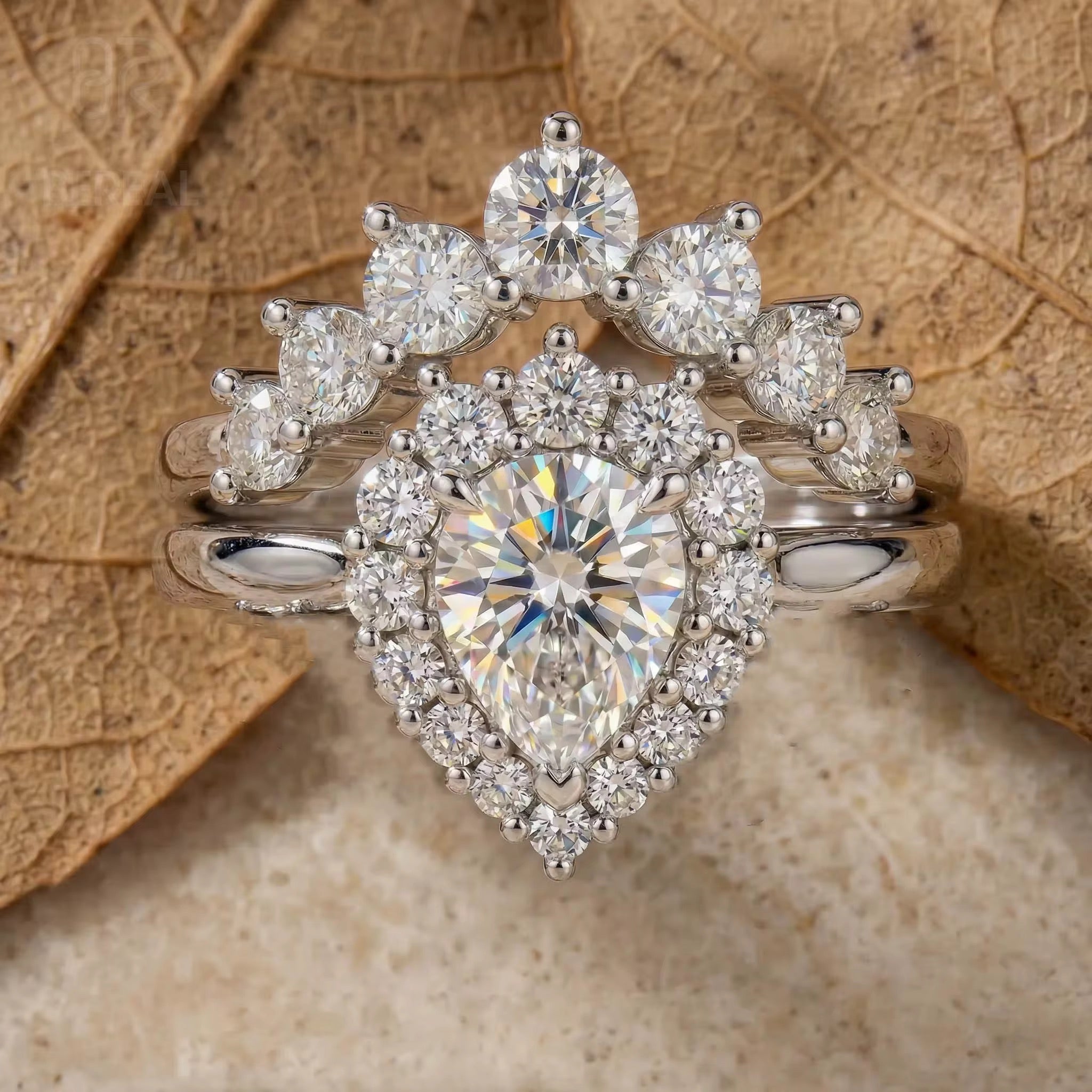 VVS D Color lab grown diamond 2-3 carat engagement ring 4-5 carats total diamonds