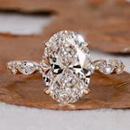 VVS D colour 2-3 carat lab grown oval diamond engagement ring with 18k solid gold band