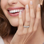 VVS1 Moissanite 5 stone ring white gold plated
