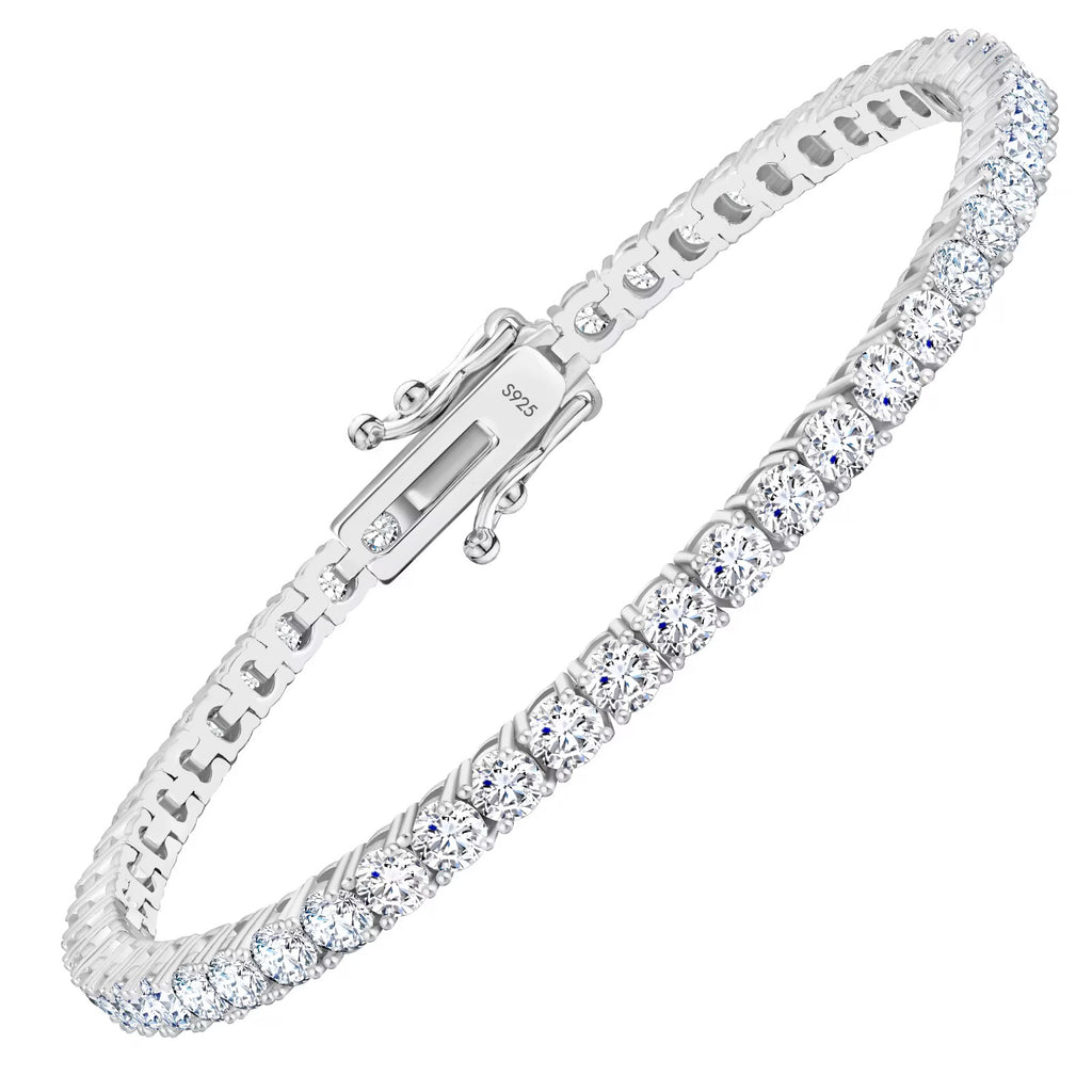 VVS1 Moissanite 5.3 carat-13.5 carat white gold plated tennis bracelet