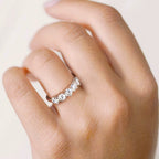 VVS1 Moissanite 5 stone ring white gold plated