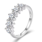VVS1 Moissanite 5 stone ring white gold plated