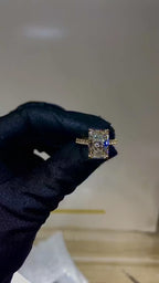 VVS1-2 D colour 5 carat radiant cut lab grown diamond ring with 18k solid gold or 18k solid white gold band