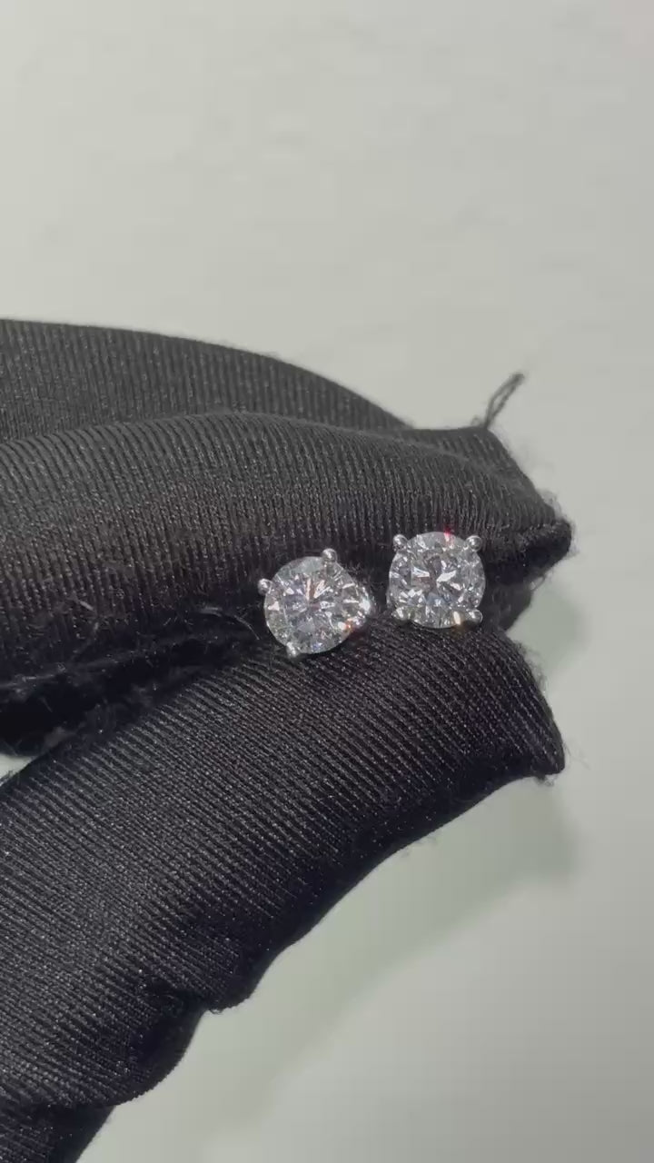 VVS D colour lab grown diamond earrings 2-4 carat with solid 18k white gold or 18k yellow gold band